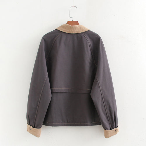 Fashionable women’s jacket with corded collar and practical pockets Amarae