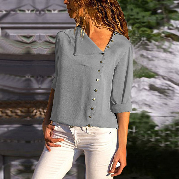 Ladies Buttoned Relaxed Fit Blouse Lune London