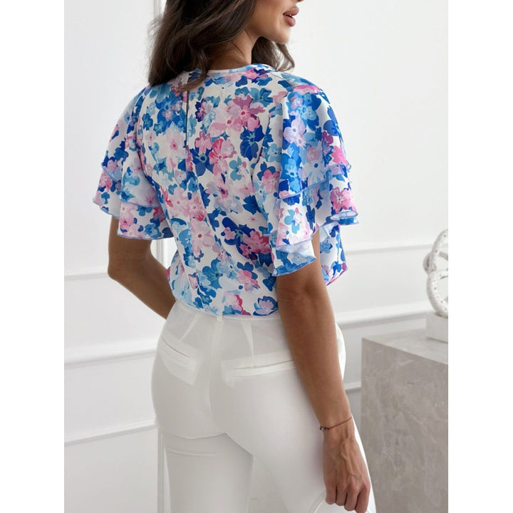 Women Chic Floral Ruffle Blouse and Style
