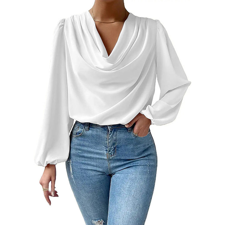 Draped collar blouse for women Lune London