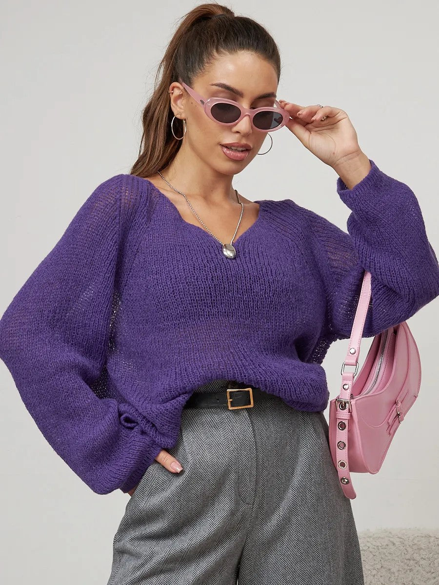 Pull en tricot épais pour femmes avec une coupe décontractée et une texture aérienne Chic & Stil