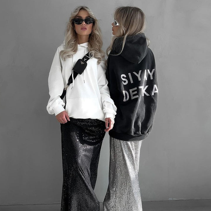 Lady Oversized Hoodie with Lune London Statement Inscription