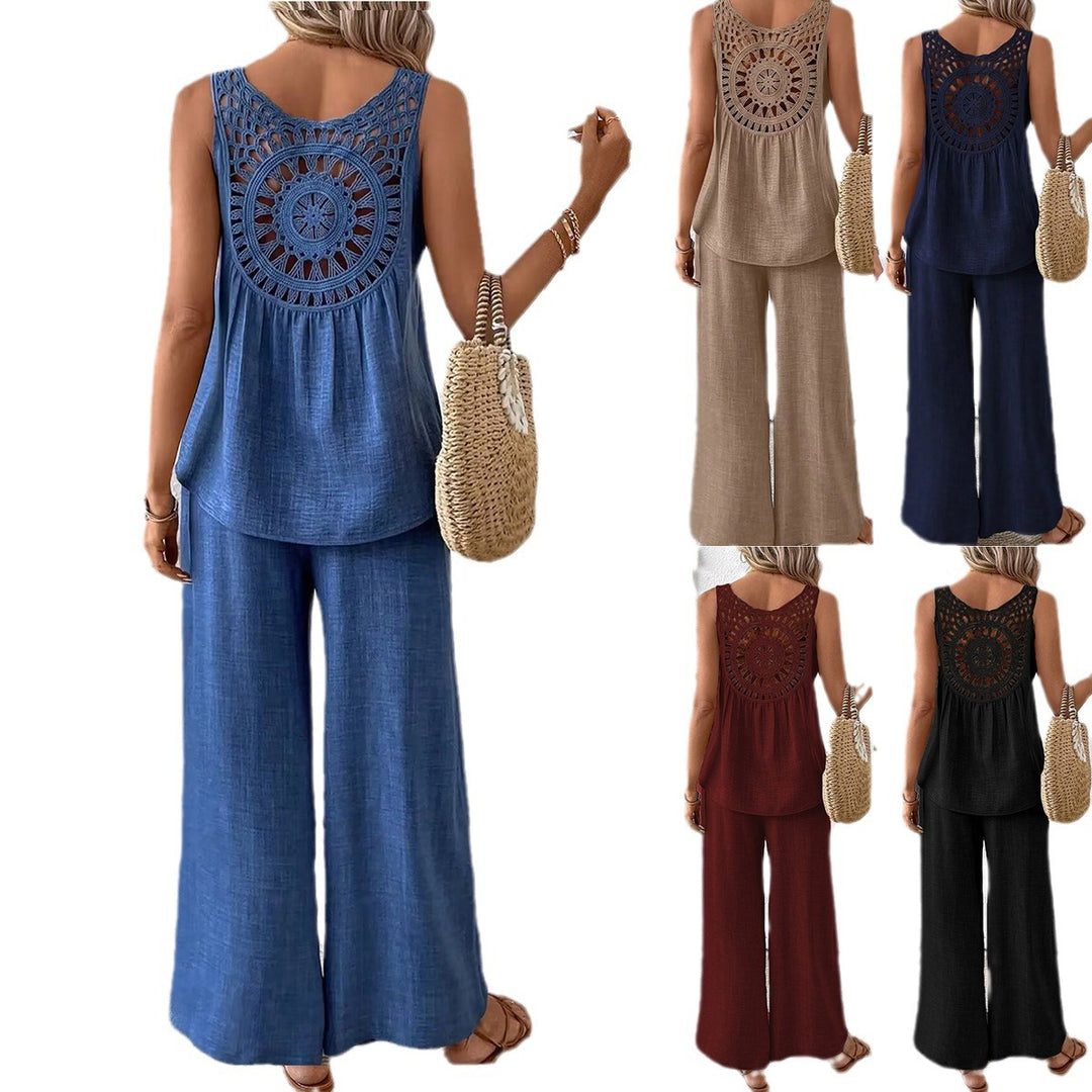 Ladies Relaxed Fit Wide Leg Pants Chic Combination Style