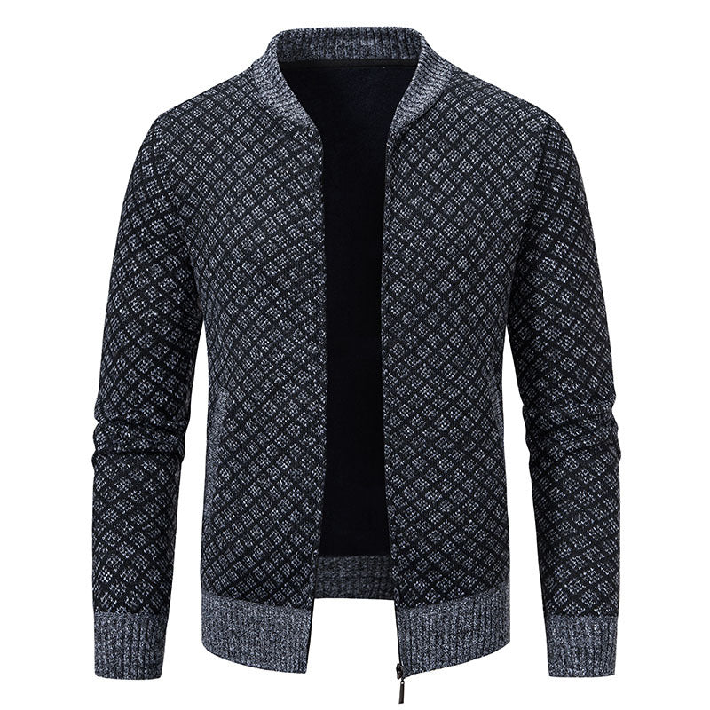 Men's knitted jacket with modern zipper and structured design Lune London