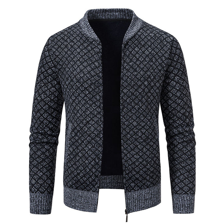 Men's knitted jacket with modern zipper and structured design Lune London