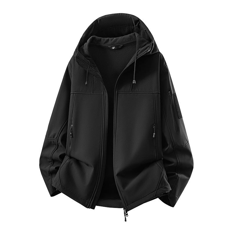Men's softshell jacket with fleece lining, water-repellent and hood reinforcement Amarae