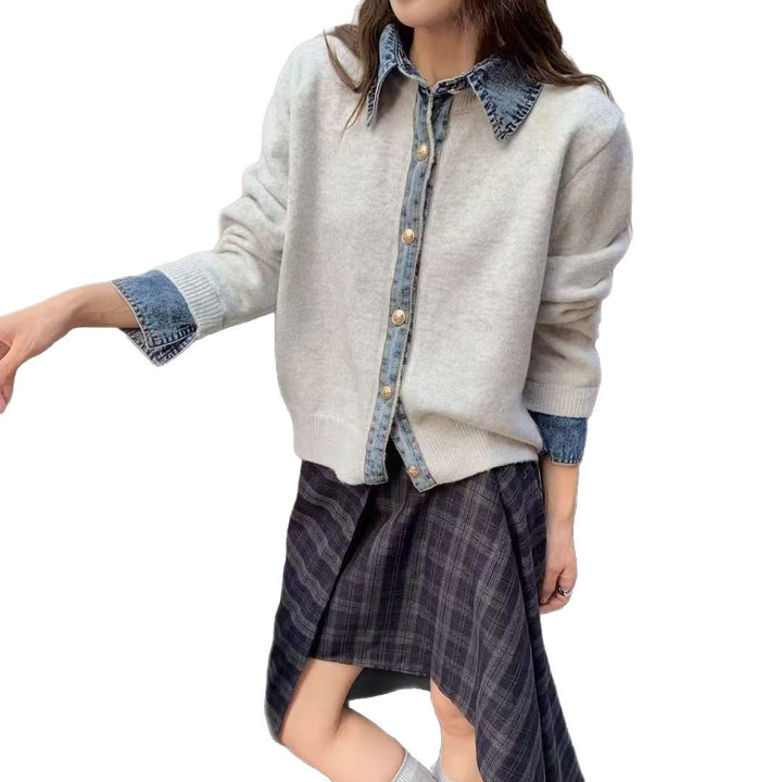 Cardigan féminin à la mode avec un col innovant et des détails de bouton élégants Chic & Stil