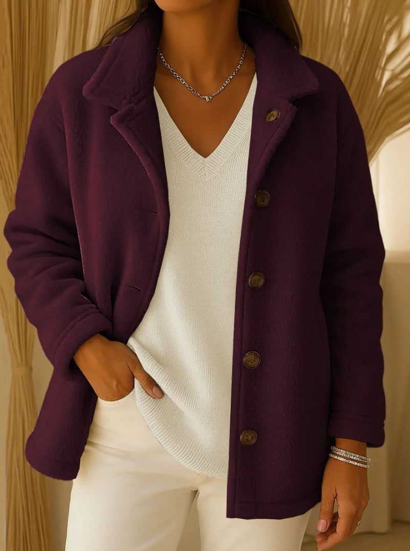 Veste en polaire pour femmes avec détails en boutons Chic & Stil