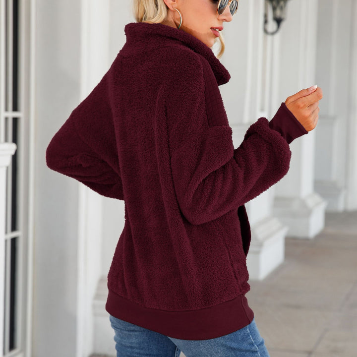 Cozy zip sweater for women with textured fleece and comfortable pockets Lune London