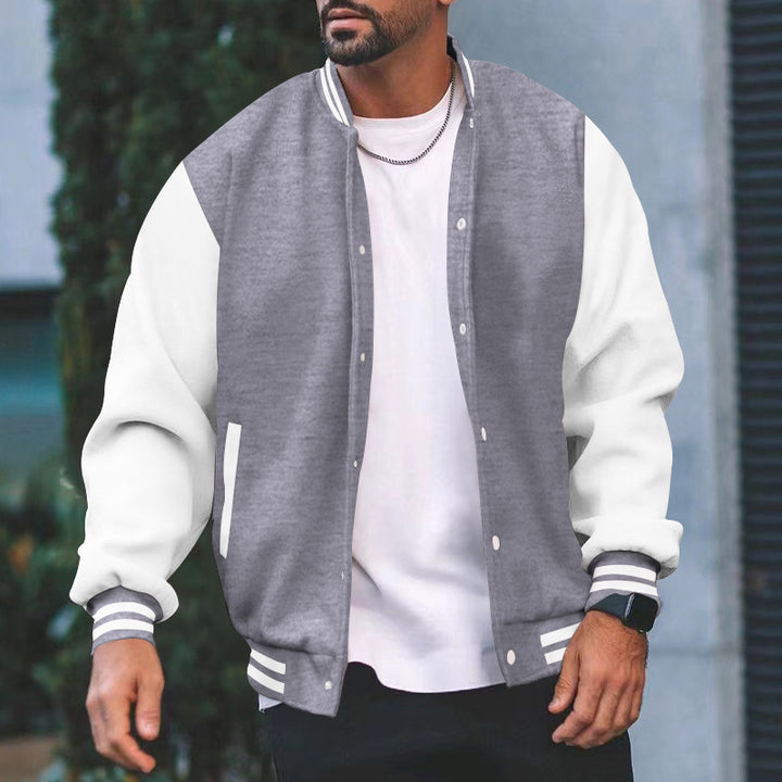 Men's college jacket with contrasting sleeves and classic cuffs Chic and style