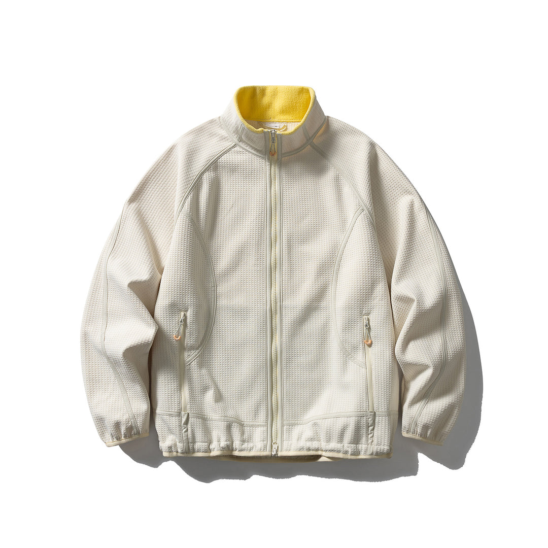 Unisex Structured Fleece Jacket with Zipper, Raglan Sleeves and Elastic Hem Amarae