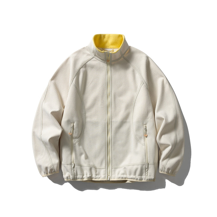 Unisex Structured Fleece Jacket with Zipper, Raglan Sleeves and Elastic Hem Amarae