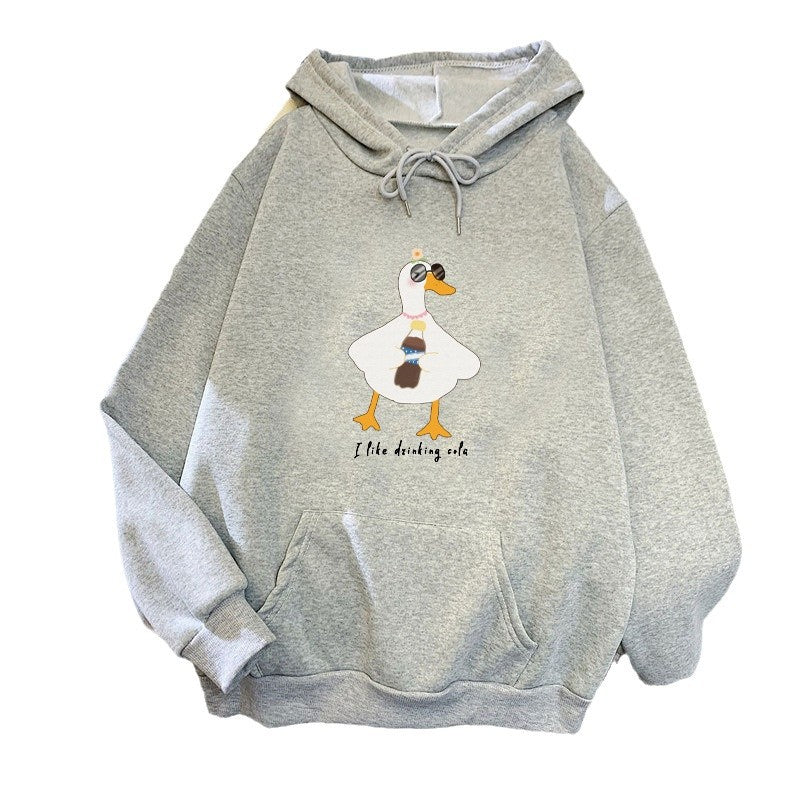 Women's hooded sweatshirt with creative duck design Chic & Stil