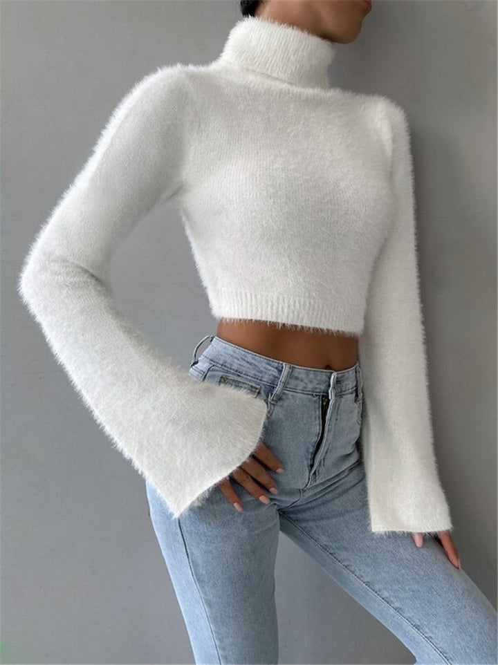 Close-fitting women's turtleneck top with oversized sleeves Lune London