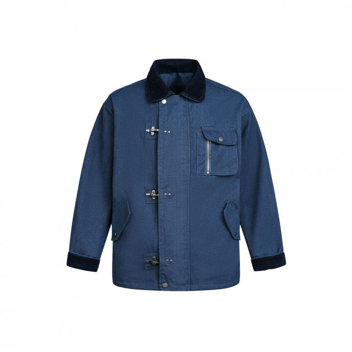 Men's utility jacket with toggle fastenings, cord collar, and multiple pockets Amarae