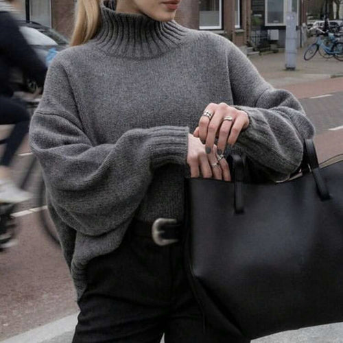 Ladies high quality funnel neck sweater with oversized casual fit Amarae