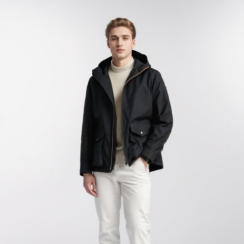 Multifunctional men's jacket resistant with adjustable hood and spacious pockets Amarae