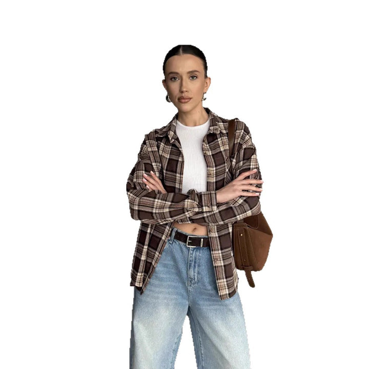Flannel shirt for women with a check pattern Amarae