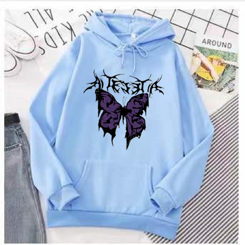 Women’s Hoodie with Artistic Butterfly Design Chic & Stil