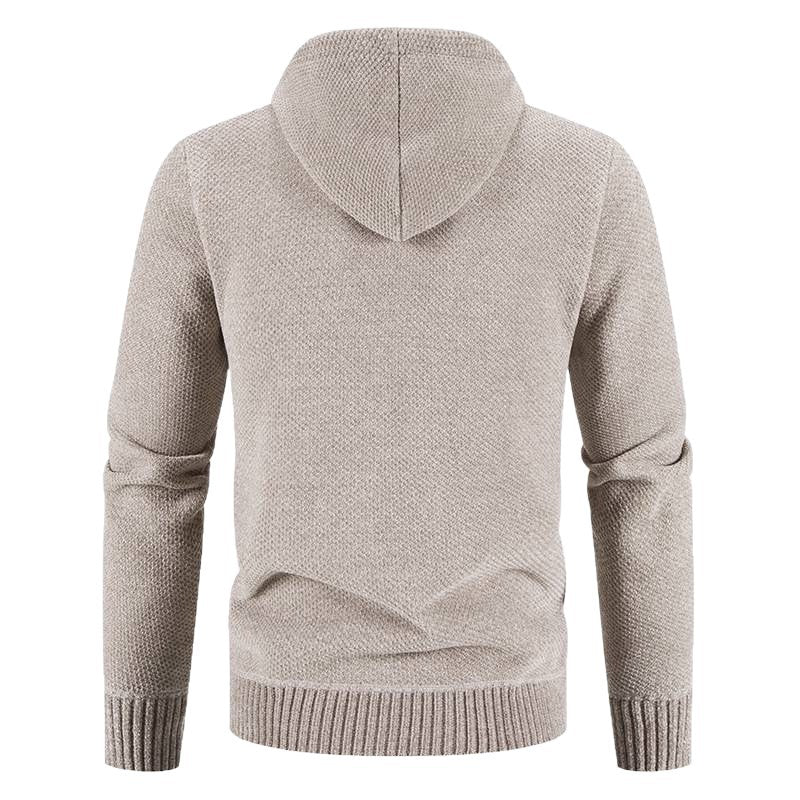 Men's knit hoodie jacket with structured design Lune London