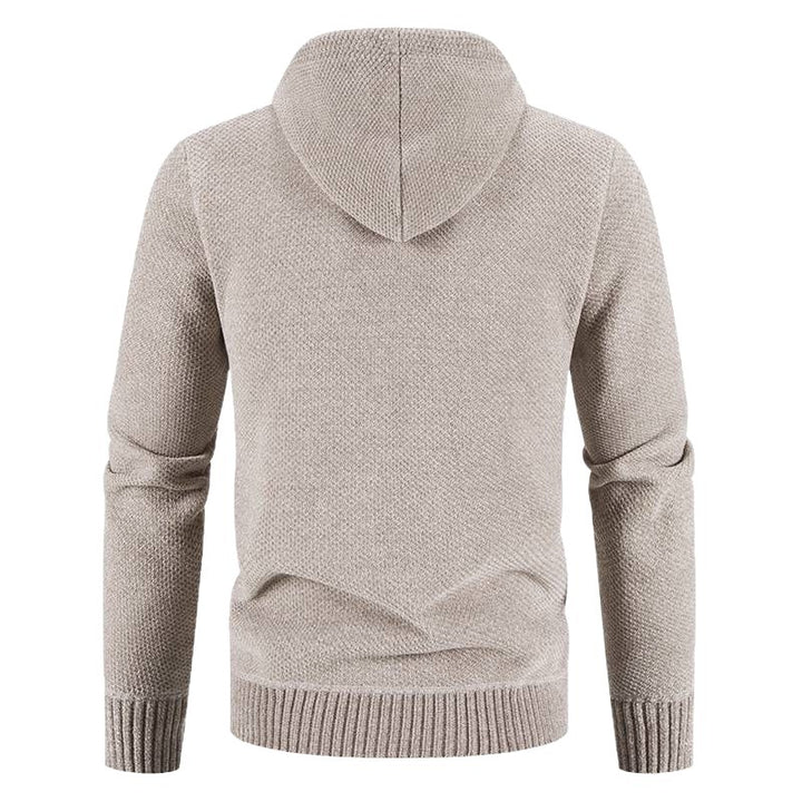 Men's knit hoodie jacket with structured design Lune London