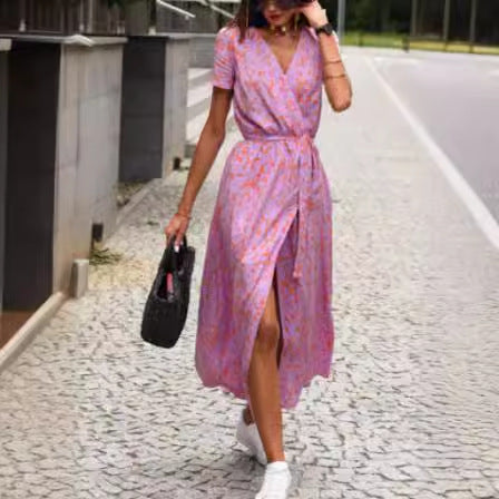Lune London women’s floral maxi wrap dress