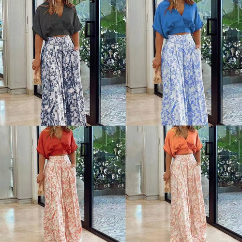 Amarae cropped fashion top and wide pants