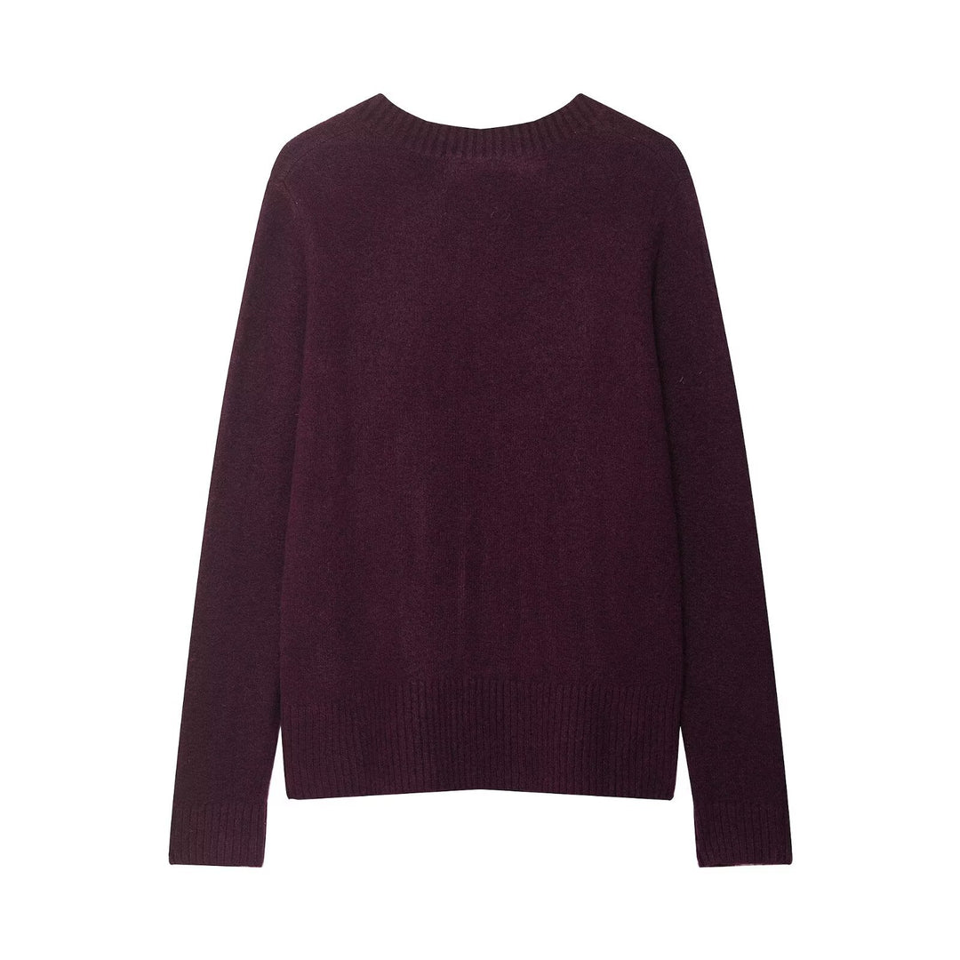 Women's sweater with V-neck and soft material Lune London