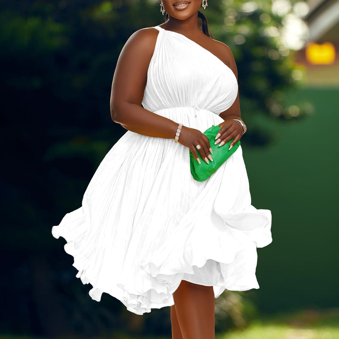 Pleated strapless dress for women with elegant cord Lune London