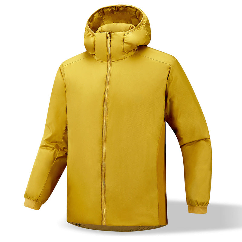 Insulated functional jacket for men with ergonomic cut and versatile hood Lune London