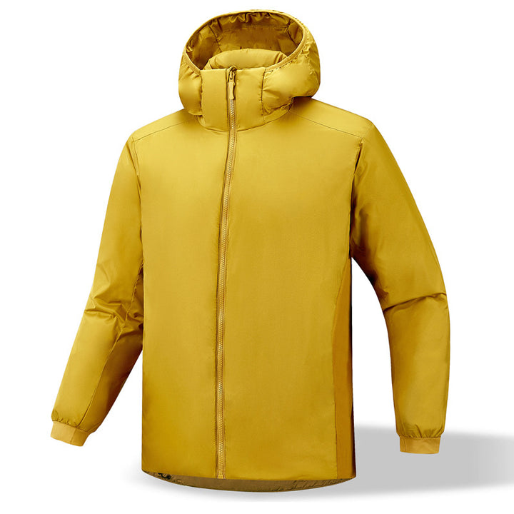 Insulated functional jacket for men with ergonomic cut and versatile hood Lune London