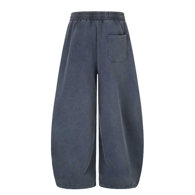 Women's Extra Wide Palazzo Sweatpants with Drawstring Waist, Adjustable Hem, and Gothic Print Amarae