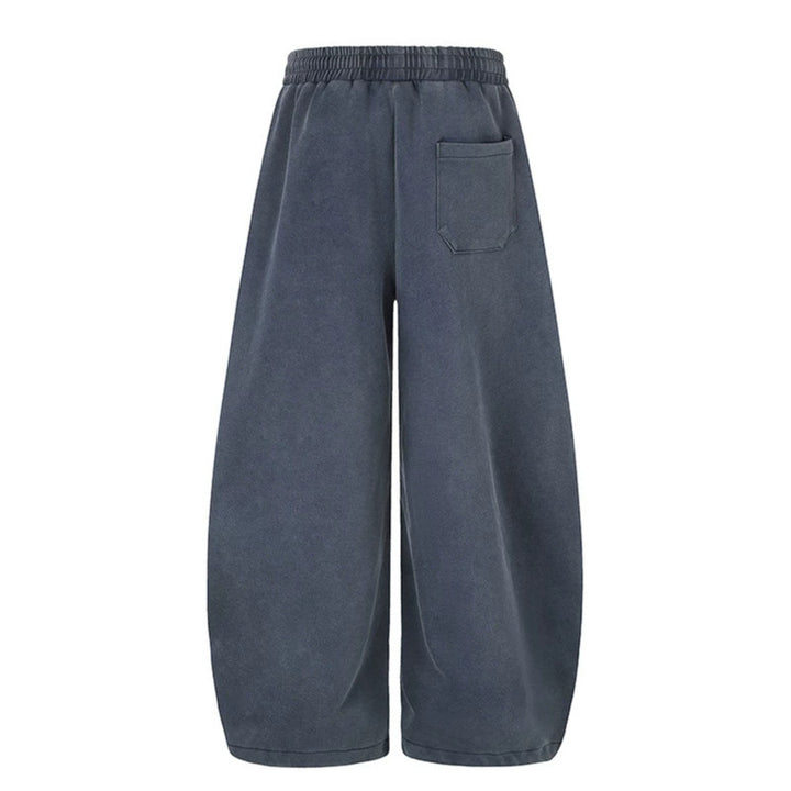 Women's Extra Wide Palazzo Sweatpants with Drawstring Waist, Adjustable Hem, and Gothic Print Amarae