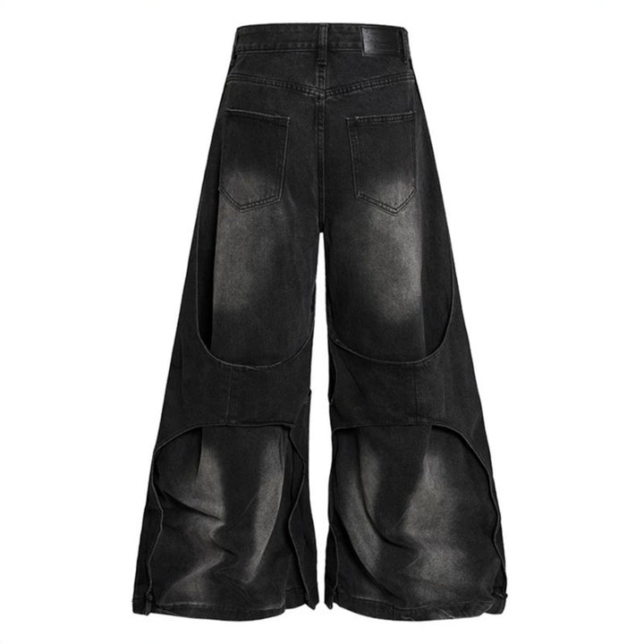 Women's wide Destroyed Denim Culotte with layered look and fringe application Amarae