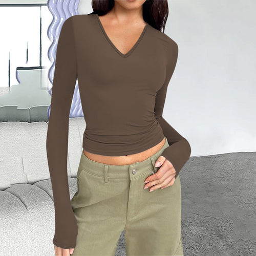 Long sleeve blouse for women with V-neck Amarae