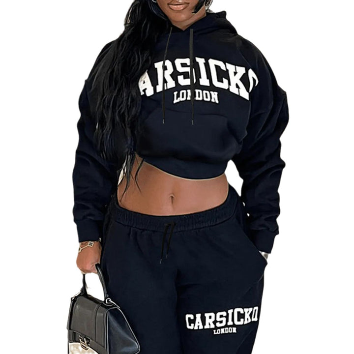Casual hoodie and jogger set for women with modern logo design Lune London