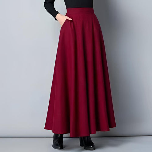 Elegant maxi skirt for ladies with flowing hem and practical pockets Amarae