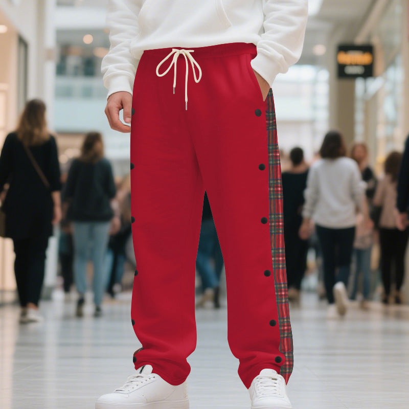 Lune London men's athletic leisure pants with snap details
