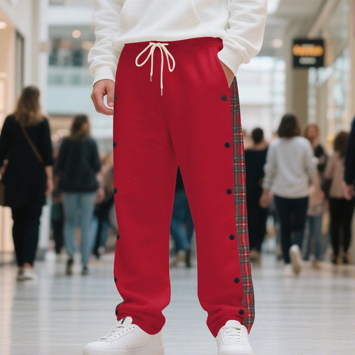 Lune London men's athletic leisure pants with snap details