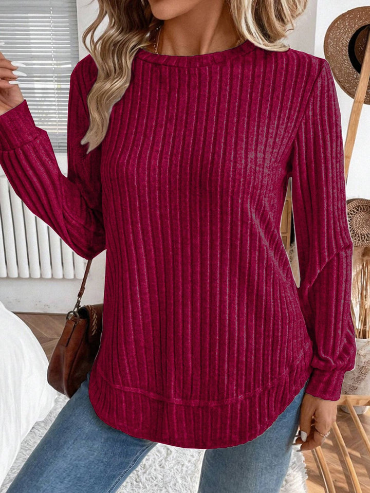 Pull en tricot décontracté pour femmes avec rayures verticales Chic & Stil
