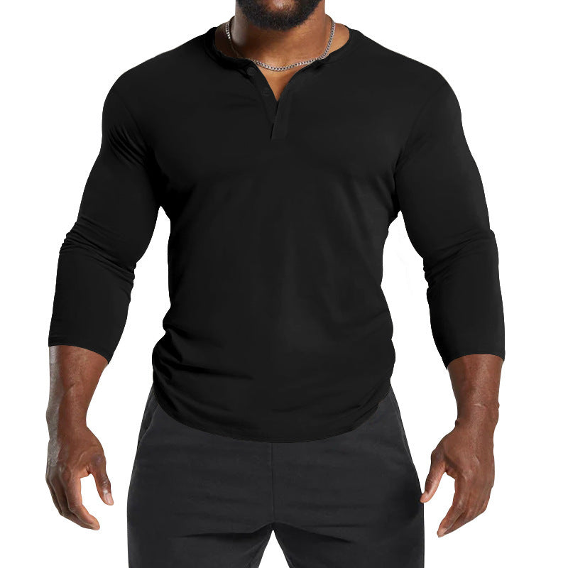 Men's Long Sleeve Henley Shirt with Breathable Material and Modern Cut Lune London