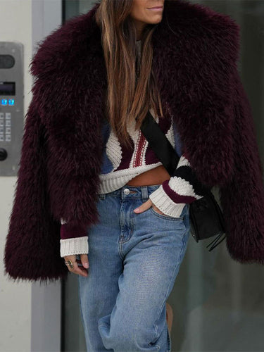 Oversized faux fur jacket for women Amarae
