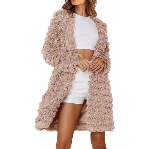 Ladies Fringed Long Coat Amarae