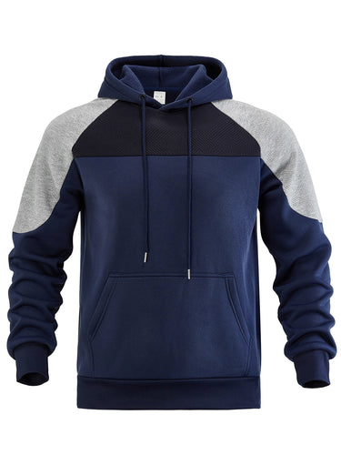 Men's sports hoodie with textured sleeves and practical kangaroo pockets Amarae