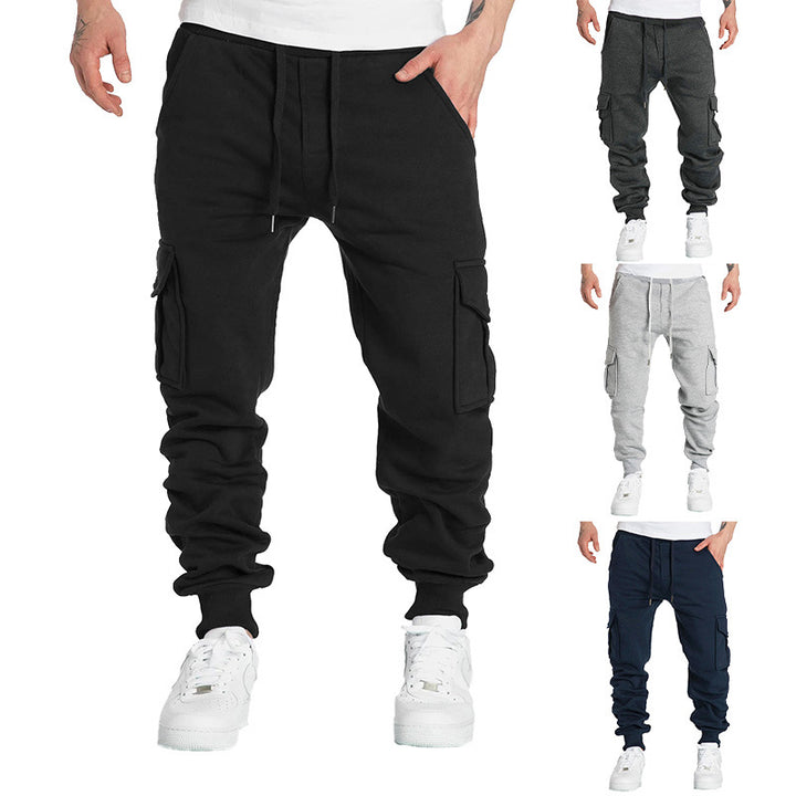 Men's cargo jogger pants with elastic waist and practical side pockets Lune London
