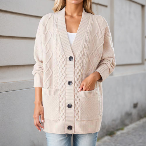 Knit jacket for women with structure and practical pockets Amarae