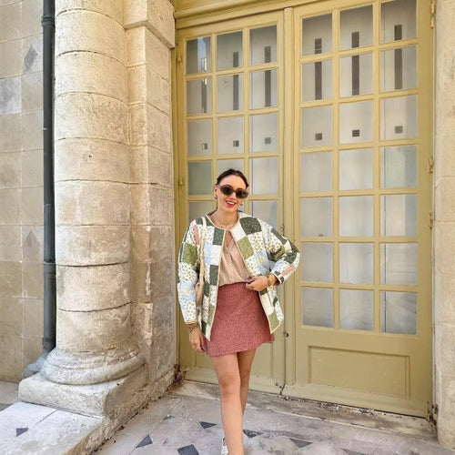 Quilted patchwork jacket for women with practical pockets Amarae