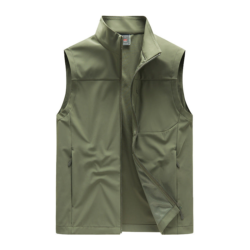 Men's softshell vest with windproof membrane, high collar and concealed zipper Amarae