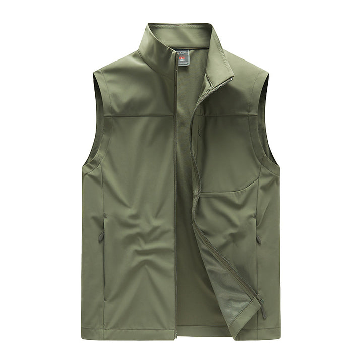 Men's softshell vest with windproof membrane, high collar and concealed zipper Amarae