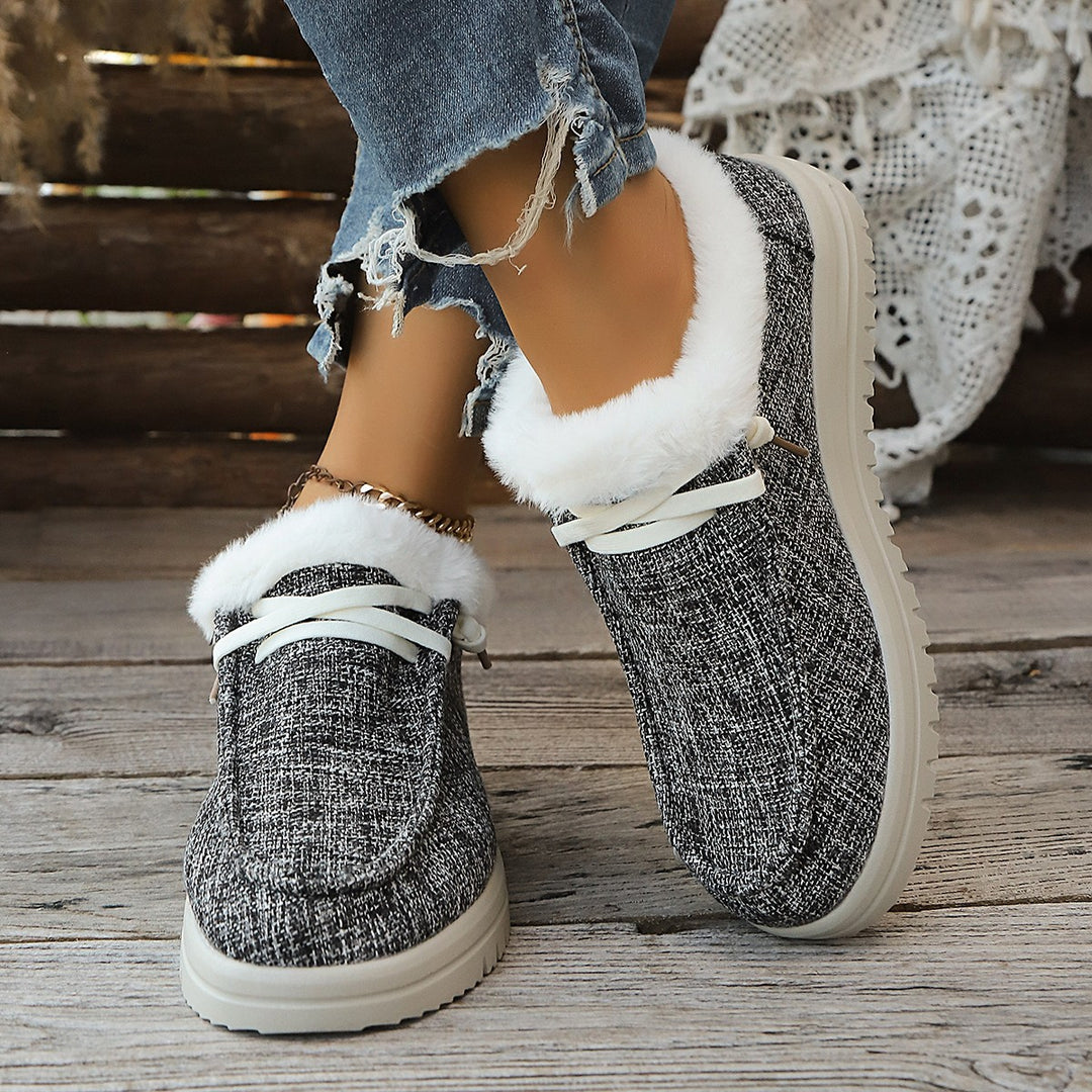 Women's Insulated Slip-On Mules with Teddy Lining and Textured Platform Sole Amarae
